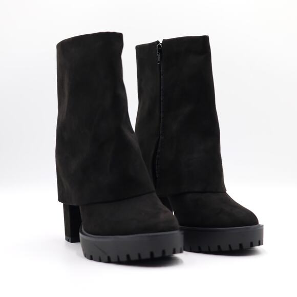 I.N.C Int Concepts Women Black Faux Suede Acelina Fold-Over Dress Booties Size 9 - Picture 2 of 6